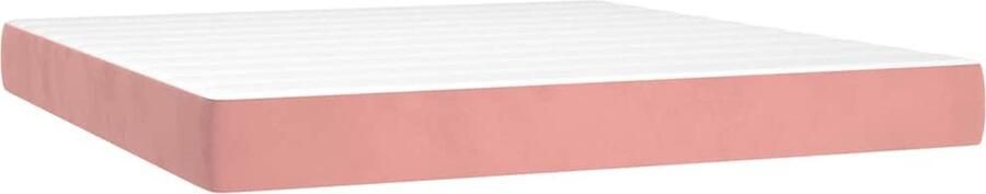 VidaXL Pocketveringmatras 160x210 cm Roze Fluweel Pocketveringmatras Pocketveringmatrassen Matras Pocketvering Matras - Foto 2