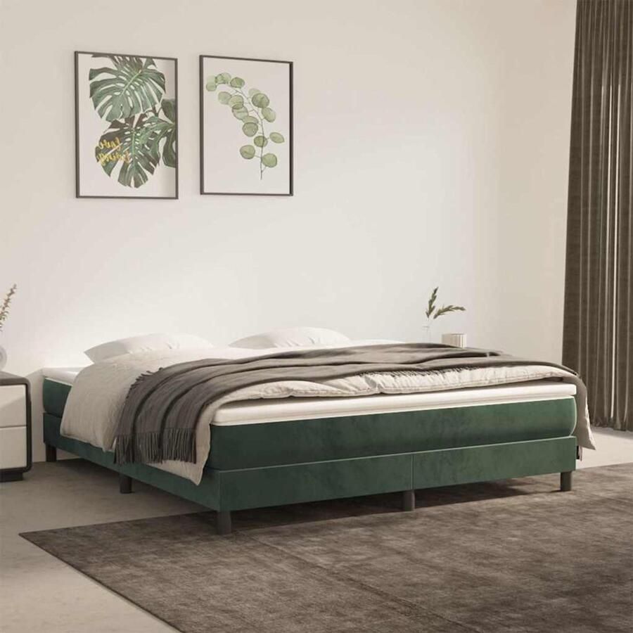 VidaXL Pocketveringmatras 160x220 cm Fluweel Pocketveringmatras Pocketveringmatrassen Matras Pocketvering Matras