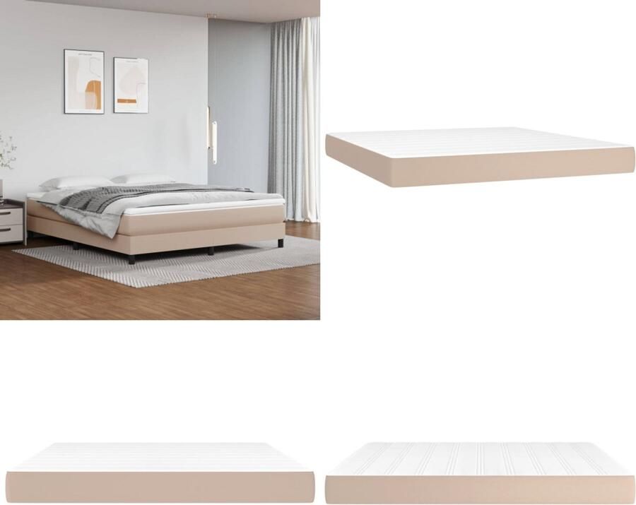 VidaXL Pocketveringmatras 180x200x20 cm kunstleer cappuccinokleurig Pocketveringmatras Pocketveringmatrassen Matras Pocketvering Matras