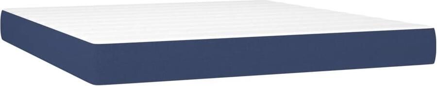 VidaXL Pocketveringmatras 180x200x20 cm Wit en Blauw Pocketveringmatras Matras Tweepersoonsmatras Slaapcomfort Goede Nachtrust Medium Hard Anti Allergenen Huisstofmijt
