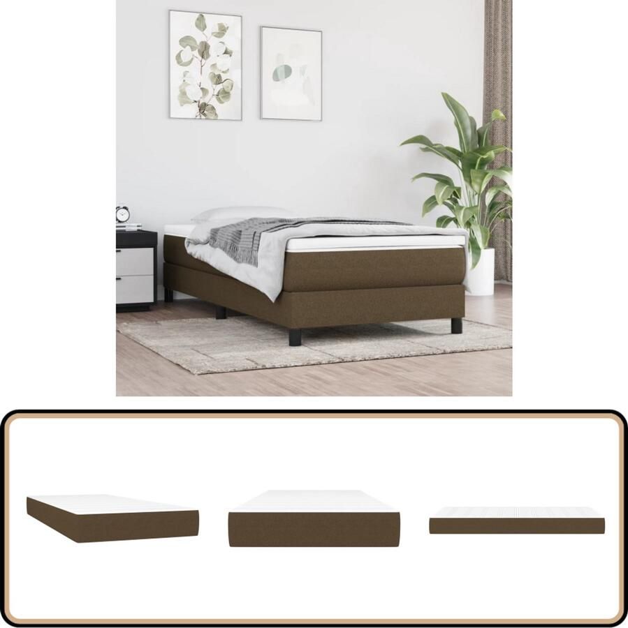 The Living Store Pocketveringmatras Rustgevend Matras 80 x 200 x 20 cm Wit en donkerbruin Pocketveringmatras Matras Pocketveren Medium Hard Anti Allergenen