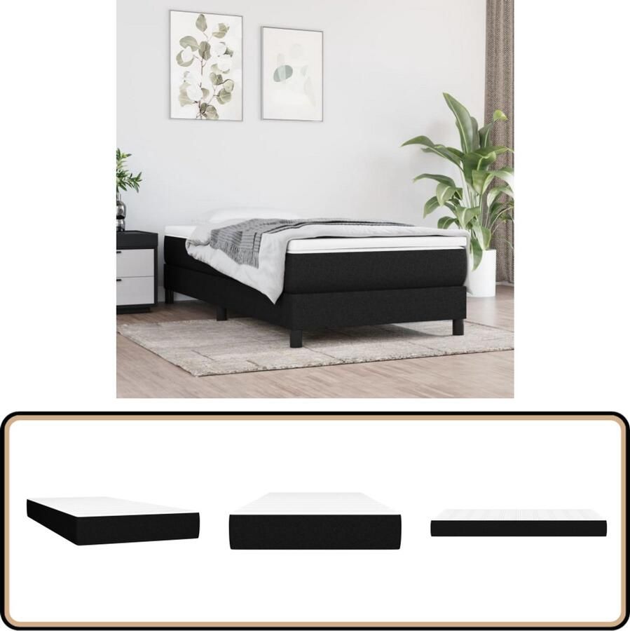 VidaXL Pocketveringmatras 80x200x20 cm Wit en Zwart Pocketveringmatras Matras Slaapcomfort Goede Nachtrust Medium Hard Tweepersoonsbed Één Persoonsbed Anti Allergisch