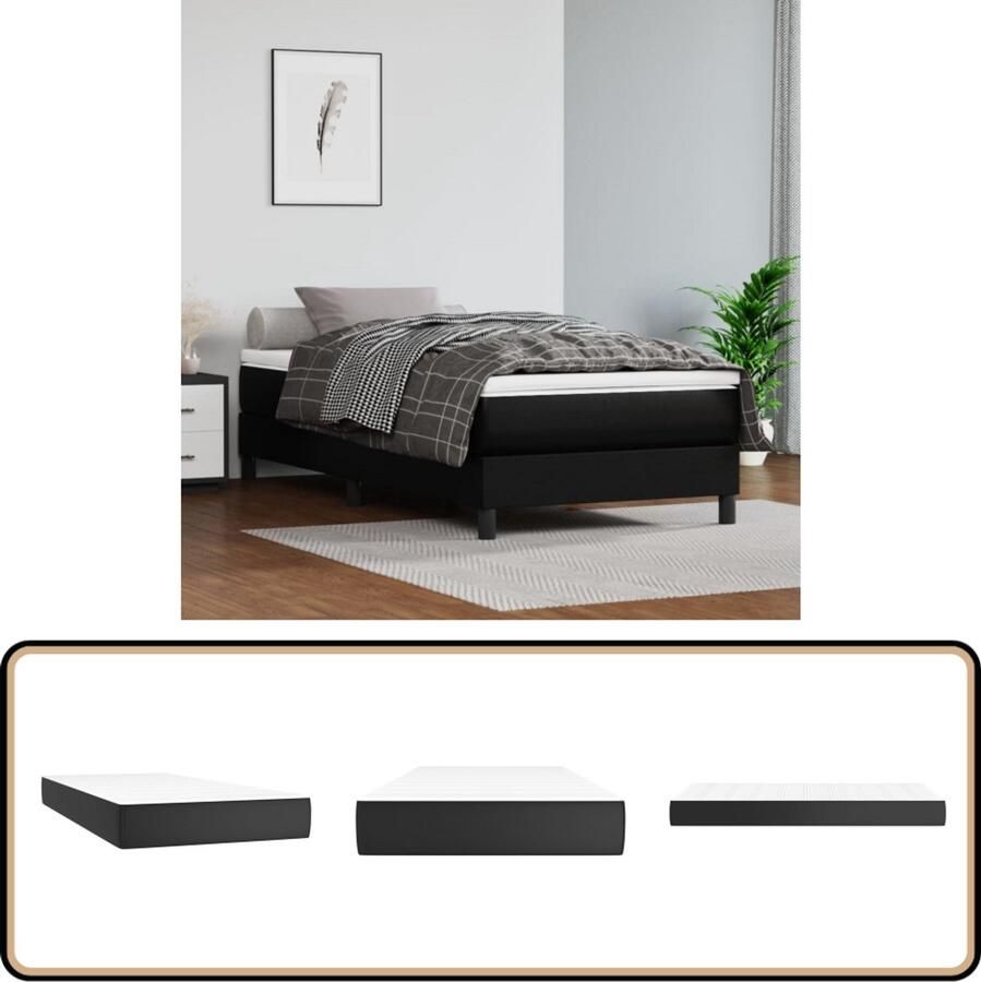 VidaXL Pocketveringmatras 90x190x20 cm Kunstleer Pocketveringmatras Kunstleder Matras Slaapmatras Comfortabele Matras Ondersteunende Matras - Foto 2