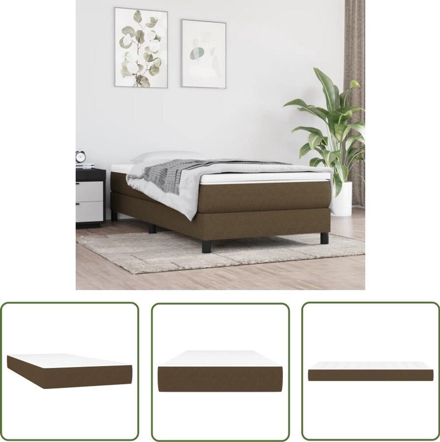 VidaXL Pocketveringmatras 90x200 cm Wit Donkerbruin Pocketveringmatras Matras Bruikbare Materialen Comfortabel Matras Goede Nachtrust Ergonomisch Matras Medium Hard Matras Anti Allergische Matras