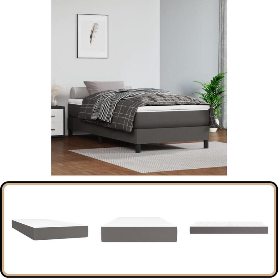 VidaXL Pocketveringmatras 90x200x20 cm kunstleer Pocketveringmatras Kunstleder Matras 90x200 Middenhard Matras Anti Allergisch Matras