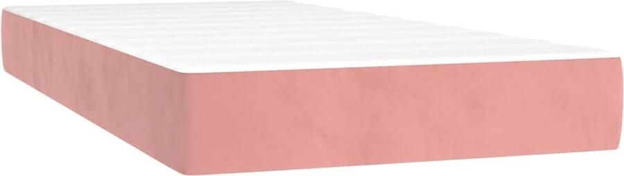 VidaXL Pocketveringmatras 90x210x20 cm Fluweel Roze Pocketveringmatras Pocketveringmatrassen Matras Pocketvering Matras
