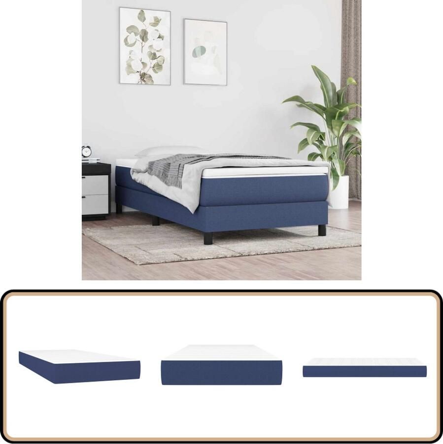 VidaXL Pocketveringmatras Kind 80x160 cm Blauw Pocketveringmatras Voor Kinderen Pocketveringmatrassen Voor Kinderen Binnenveringsmatras Matras