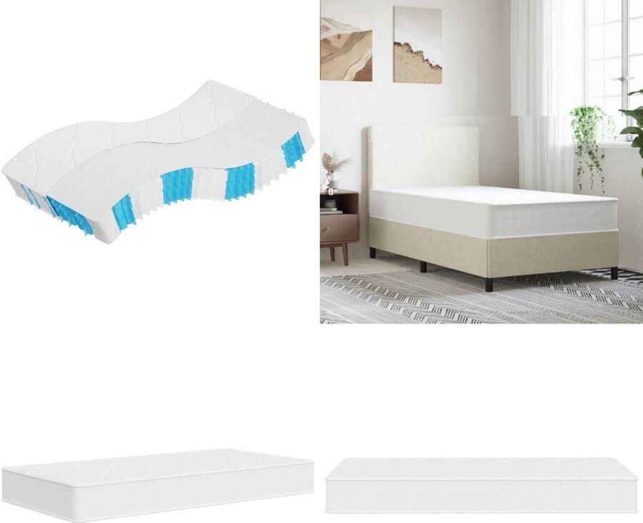 VidaXL Pocketveringmatras middelhard-hard 100x200 cm Pocketveringmatras Pocketveringmatrassen Matras Pocketvering Matras Pocketveren