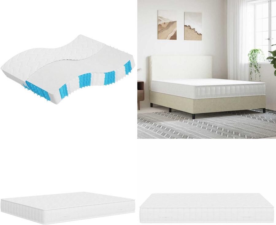 The Living Store Pocketveringmatras middelhard-hard 160x200 cm Super King Size Pocketveringmatras Pocketveringmatrassen Matras Pocketvering Matras Pocketveren - Foto 2