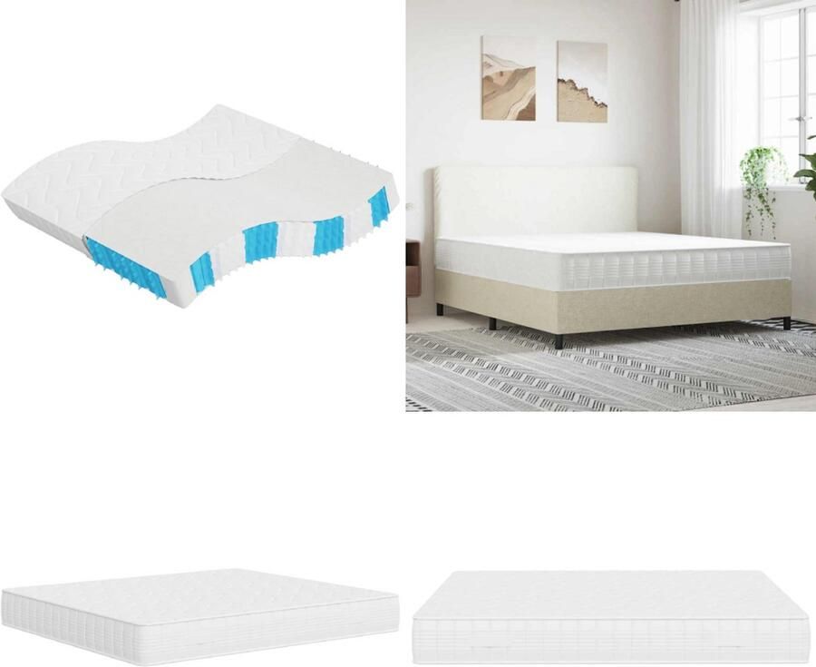 VidaXL Pocketveringmatras middelhard-hard 180x200 cm Pocketveringmatras Pocketveringmatrassen Matras Pocketvering Matras Pocketveren