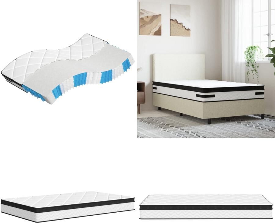 VidaXL Pocketveringmatras middelhard-plus 100x200 cm Pocketveringmatras Pocketveringmatrassen Matras Pocketvering Matras Pocketveren