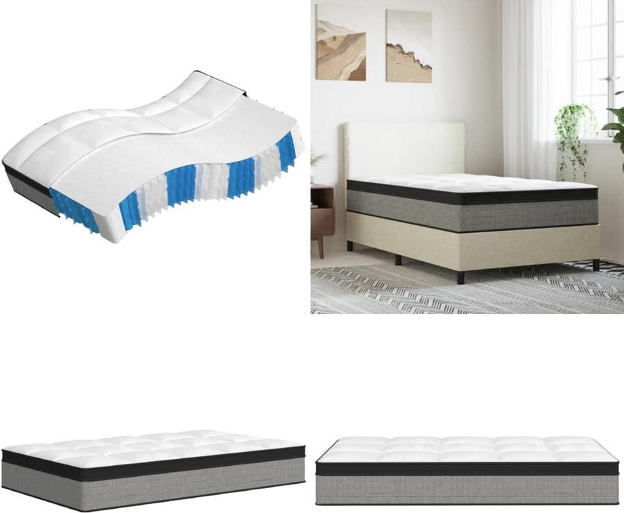 VidaXL Pocketveringmatras middelhard-plus 120x200 cm Pocketveringmatras Pocketveringmatrassen Matras Pocketvering Matras Pocketveren