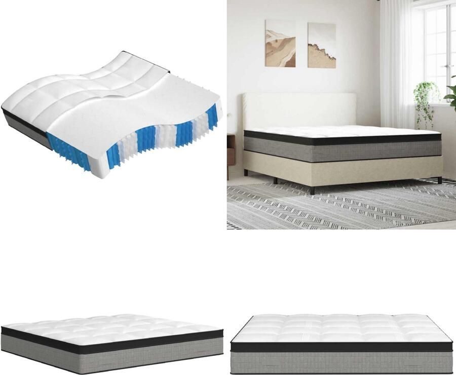 VidaXL Pocketveringmatras middelhard-plus 180x200 cm Pocketveringmatras Pocketveringmatrassen Matras Pocketvering Matras Pocketveren