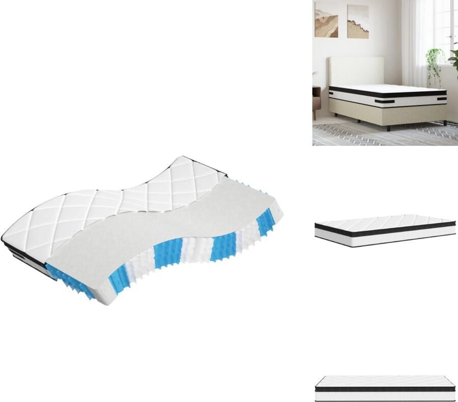 VidaXL Pocketveringmatras Pocketveringmatrassen Matras Pocketvering Matras Pocketveren Pocketveringmatras middelhard-plus 100x200 cm