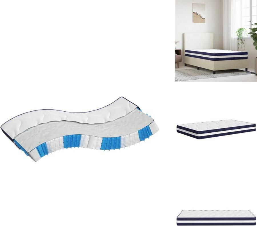 VidaXL Pocketveringmatras Pocketveringmatrassen Matras Pocketvering Matras Pocketveren Pocketveringmatras middelhard-hard 100x200 cm