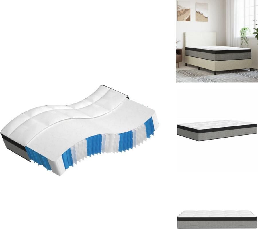 VidaXL Pocketveringmatras Pocketveringmatrassen Matras Pocketvering Matras Pocketveren Pocketveringmatras middelhard-plus 100x200 cm