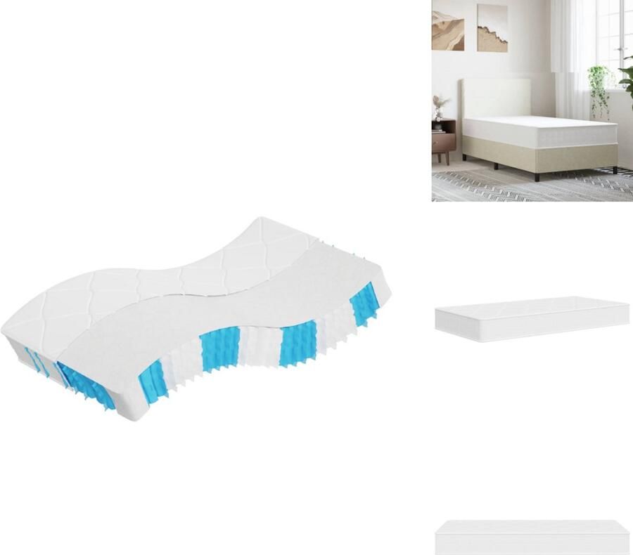 VidaXL Pocketveringmatras Pocketveringmatrassen Matras Pocketvering Matras Pocketveren Pocketveringmatras middelhard-hard 100x200 cm