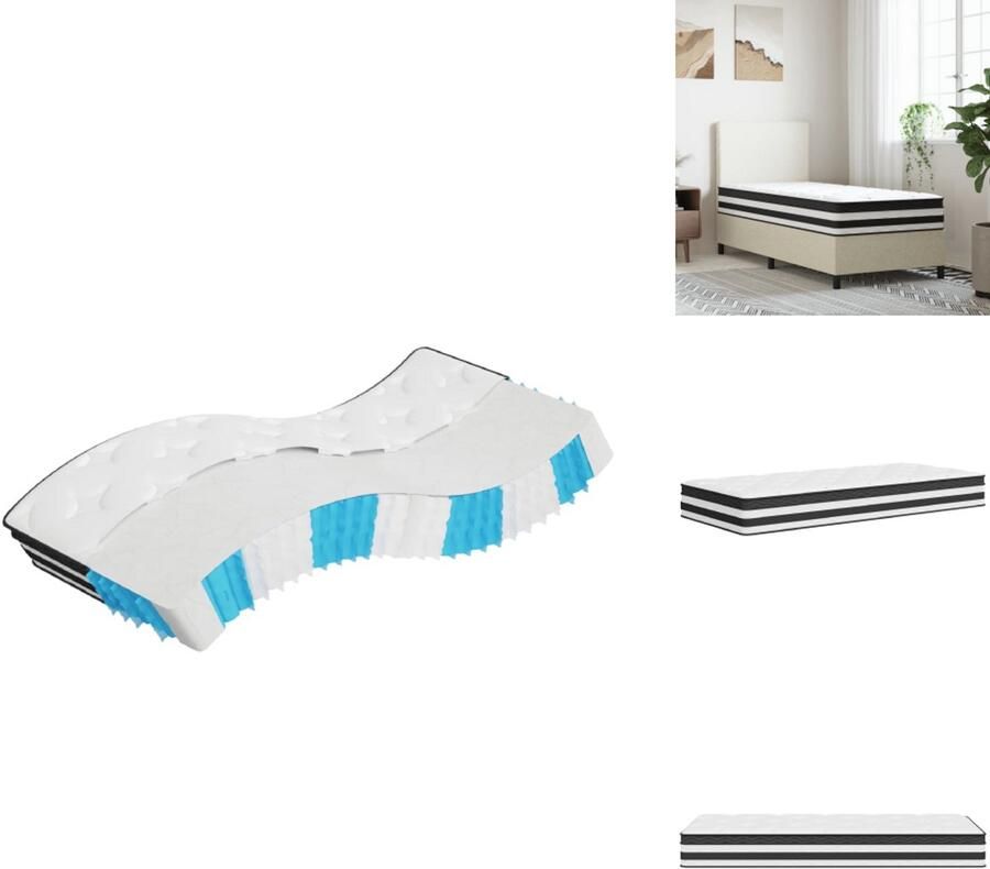 VidaXL Pocketveringmatras Pocketveringmatrassen Matras Pocketvering Matras Pocketveren Pocketveringmatras middelhard 90x200 cm superkingsize
