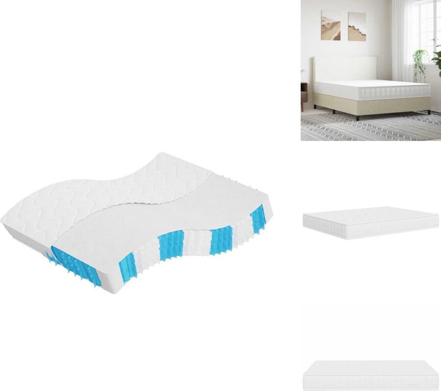 VidaXL Pocketveringmatras Pocketveringmatrassen Matras Pocketvering Matras Pocketveren Pocketveringmatras middelhard-hard 160x200 cm Super King Size