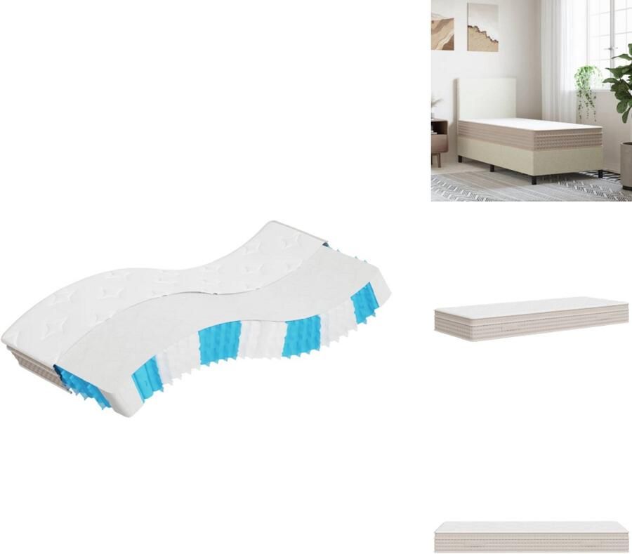 The Living Store Pocketveringmatras middelhard 90x200 cm Pocketveringmatras Matras 90x200 Pocketveren Drukverlichtende Matras Medium Harde Matras