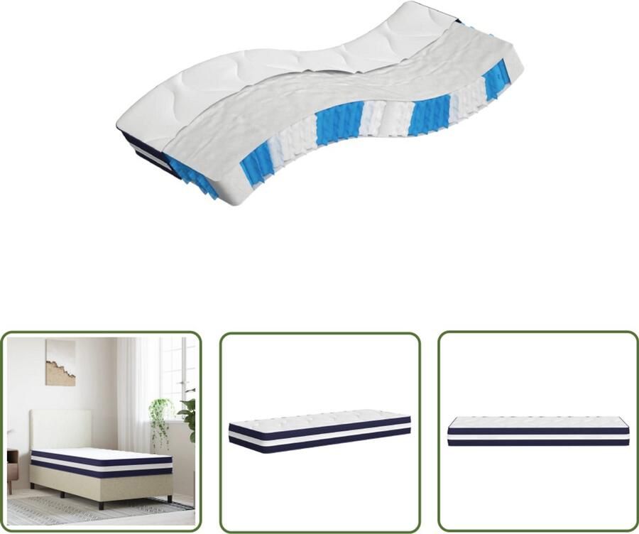 The Living Store Pocketveringmatras middelhard-hard 90x200 cm Pocketveringmatras Pocketveringmatrassen Matras Pocketvering Matras Pocketveren
