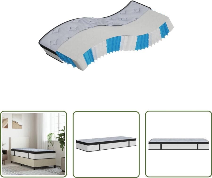 The Living Store Pocketveringmatras middelhard 90x200 cm Pocketveringmatras Pocketveringmatrassen Matras Pocketvering Matras Pocketveren