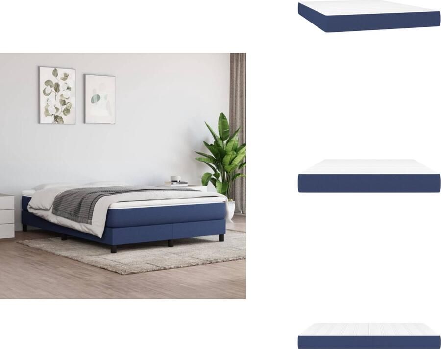 VidaXL Pocketveringmatras Pocketveringmatrassen Matras Pocketvering Matras Pocketveringmatras 140x200x20 cm stof blauw
