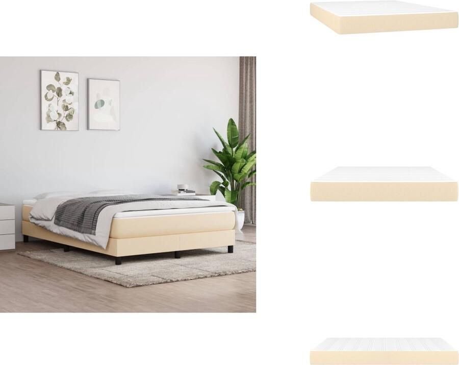VidaXL Pocketveringmatras Pocketveringmatrassen Matras Pocketvering Matras Pocketveringmatras 140x190x20 cm stof crèmekleurig