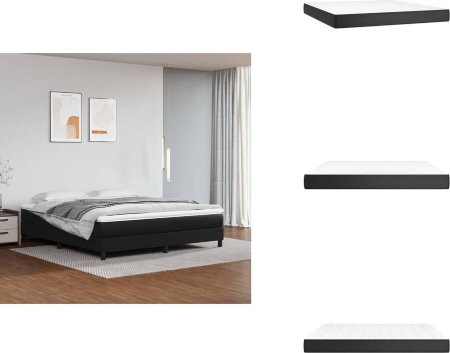 VidaXL Pocketveringmatras Pocketveringmatrassen Matras Pocketvering Matras Pocketveringmatras 160x200x20 cm kunstleer zwart