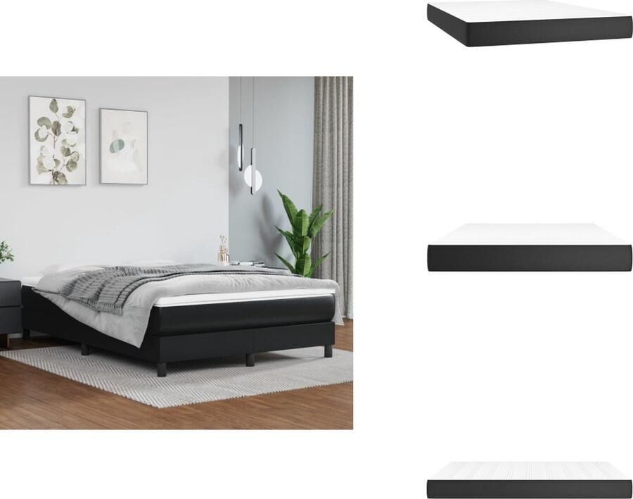 VidaXL Pocketveringmatras Pocketveringmatrassen Matras Pocketvering Matras Pocketveringmatras 140x200x20 cm kunstleer zwart