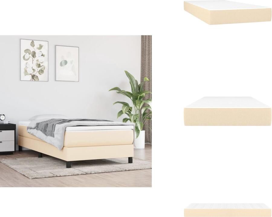 VidaXL Pocketveringmatras 100 x 200 x 20 cm Duurzaam materiaal Individuele pocketveren Comfortabel schuim Middelharde ondersteuning Matras
