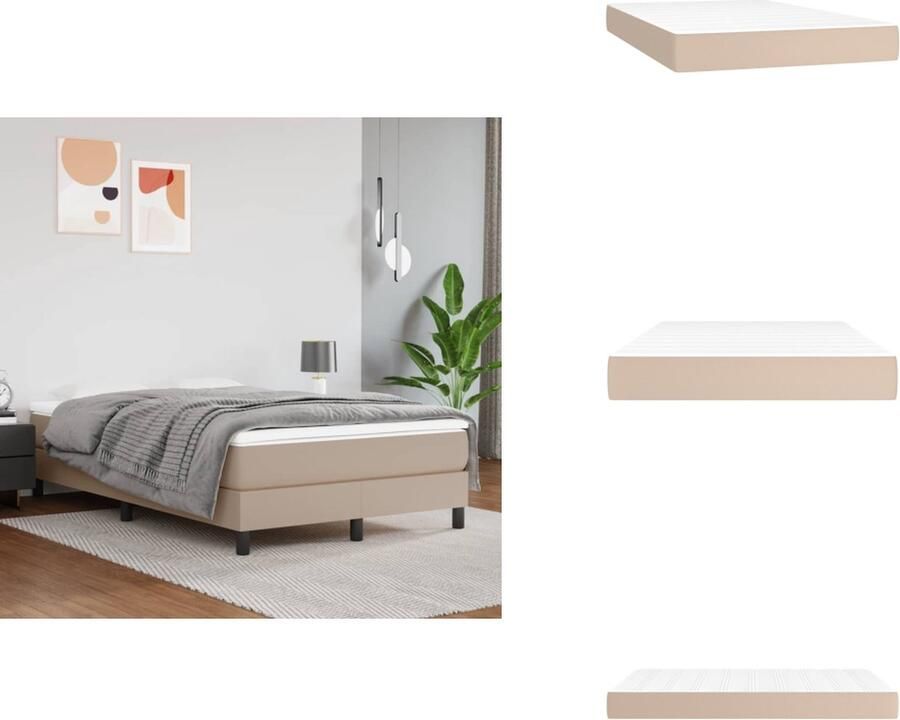 VidaXL Pocketveringmatras Pocketveringmatrassen Matras Pocketvering Matras Pocketveringmatras 120x200x20 cm kunstleer cappuccinokleurig