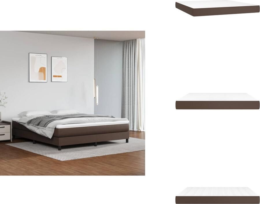 VidaXL Pocketveringmatras Pocketveringmatrassen Matras Pocketvering Matras Pocketveringmatras 160x200x20 cm kunstleer bruin