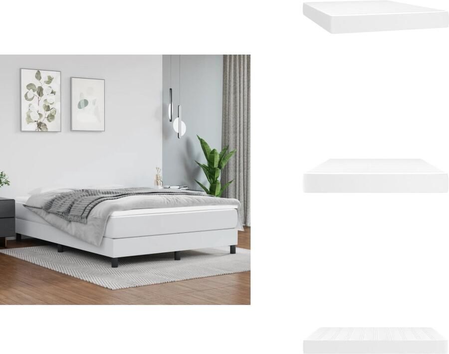 VidaXL Pocketveringmatras Pocketveringmatrassen Matras Pocketvering Matras Pocketveringmatras 140x200x20 cm kunstleer wit