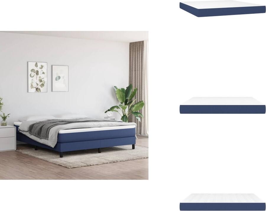 VidaXL Pocketveringmatras Pocketveringmatrassen Matras Pocketvering Matras Pocketveringmatras 160x200x20 cm stof blauw
