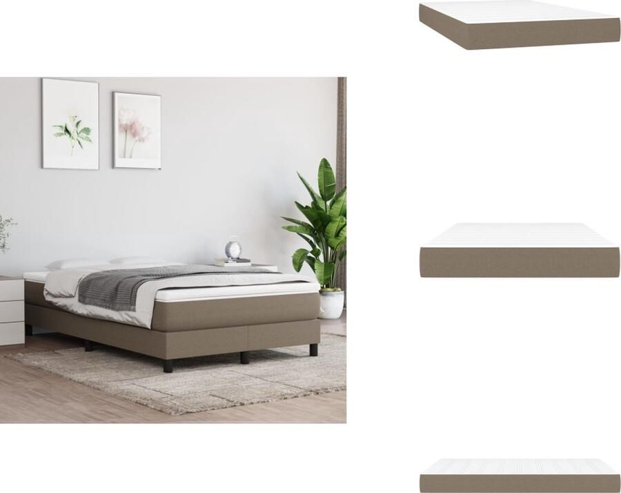 VidaXL Pocketveringmatras Pocketveringmatrassen Matras Pocketvering Matras Pocketveringmatras 120x200x20 cm stof taupe