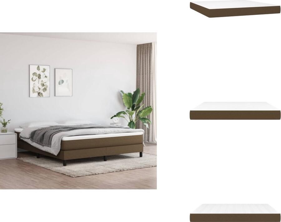 VidaXL Pocketveringmatras Pocketveringmatrassen Matras Pocketvering Matras Pocketveringmatras 160x200x20 cm stof donkerbruin