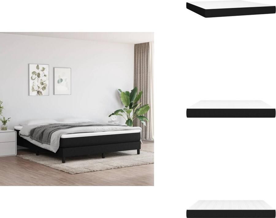 VidaXL Pocketveringmatras Pocketveringmatrassen Matras Pocketvering Matras Pocketveringmatras 180x200x20 cm stof zwart