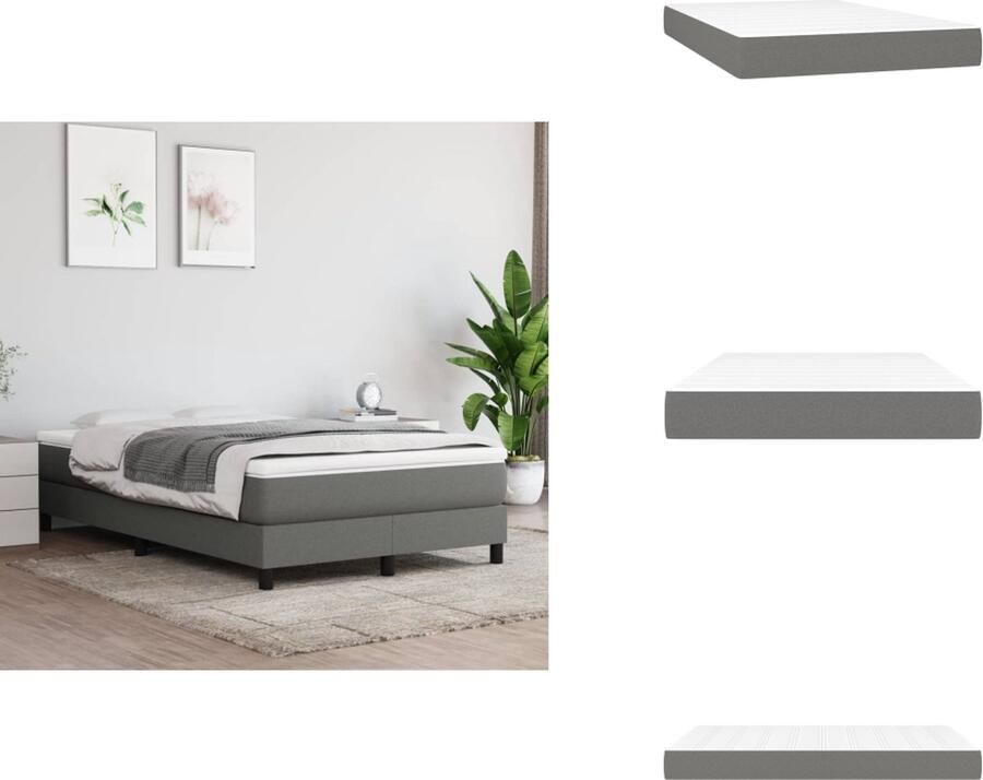 VidaXL Pocketveringmatras Pocketveringmatrassen Matras Pocketvering Matras Pocketveringmatras 120x200x20 cm stof donkergrijs