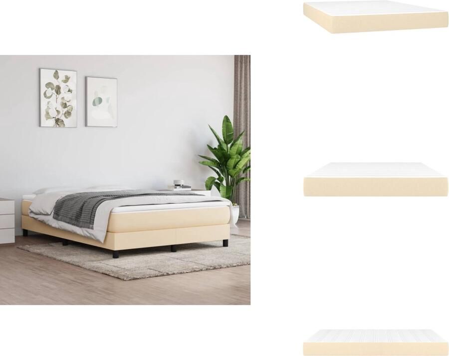VidaXL Pocketveringmatras Pocketveringmatrassen Matras Pocketvering Matras Pocketveringmatras 140x200x20 cm stof crèmekleurig
