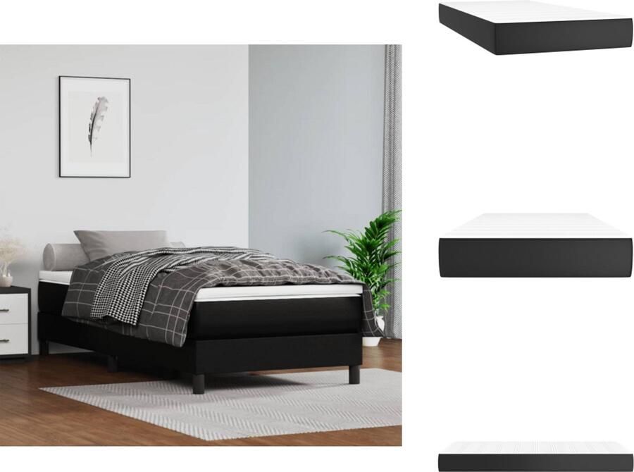 VidaXL Pocketveringmatras Pocketveringmatrassen Matras Pocketvering Matras Pocketveringmatras 120x190x20 cm kunstleer zwart