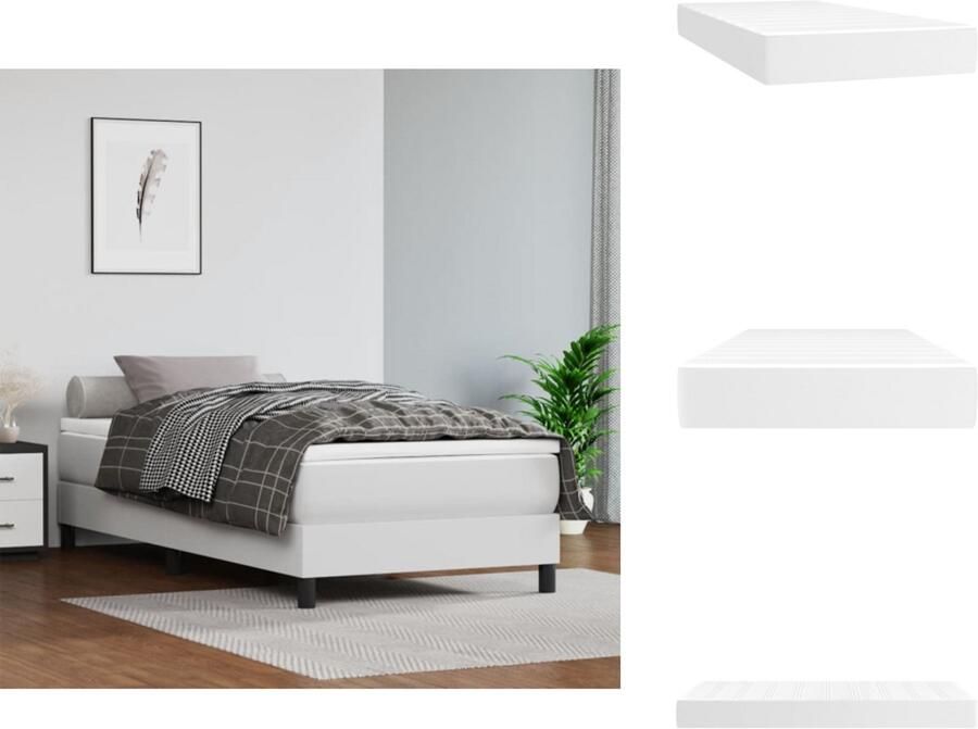 VidaXL Pocketveringmatras Pocketveringmatrassen Matras Pocketvering Matras Pocketveringmatras 120x190x20 cm kunstleer wit