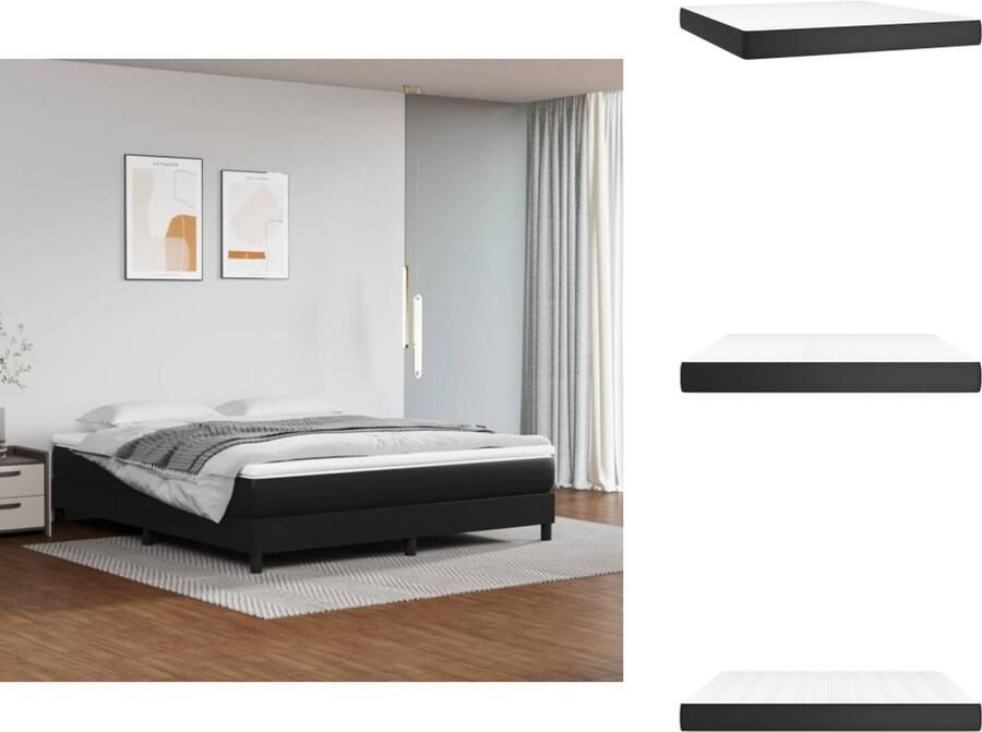 VidaXL Pocketveringmatras Pocketveringmatrassen Matras Pocketvering Matras Pocketveringmatras 180x200x20 cm kunstleer zwart