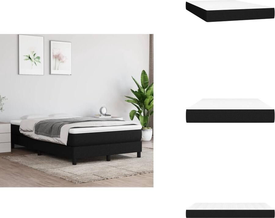 VidaXL Pocketveringmatras Pocketveringmatrassen Matras Pocketvering Matras Pocketveringmatras 120x200x20 cm stof zwart