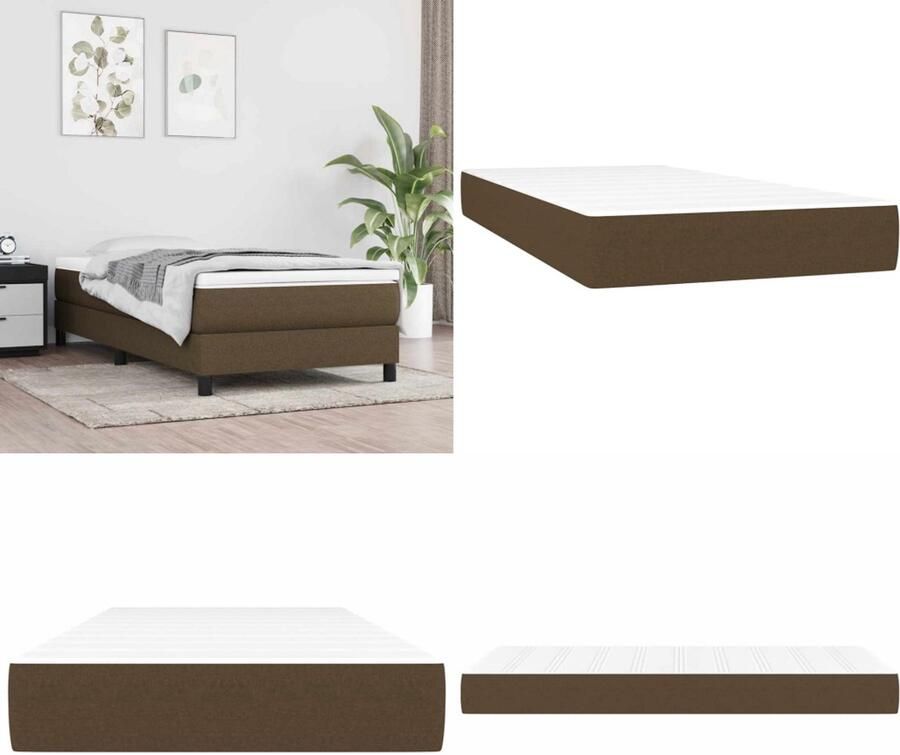 VidaXL Pocketveringmatras voor kinderen 80x160 cm stof donkerbruin Pocketveringmatras Voor Kinderen Pocketveringmatrassen Voor Kinderen Binnenveringsmatras Matras