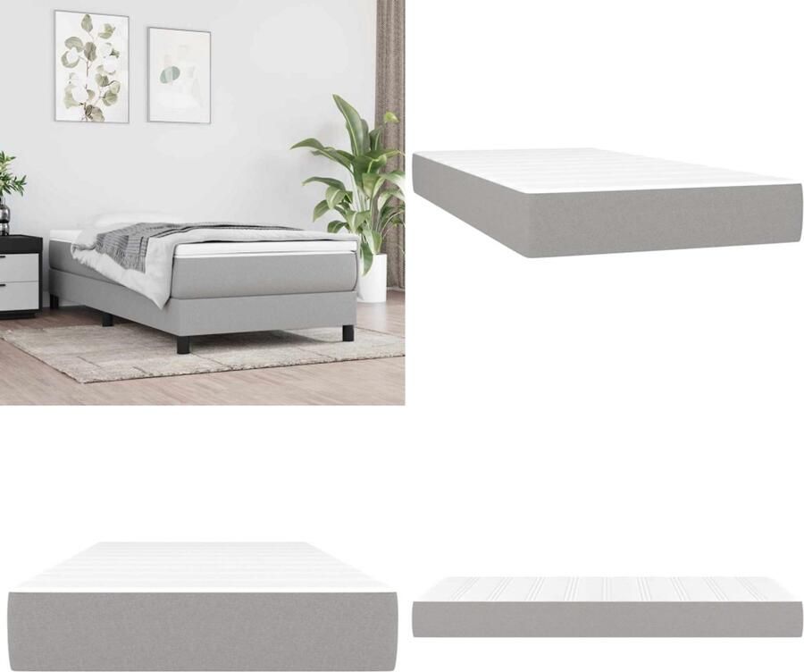VidaXL Pocketveringmatras voor kinderen 80x160 cm stof lichtgrijs Pocketveringmatras Voor Kinderen Pocketveringmatrassen Voor Kinderen Binnenveringsmatras Matras