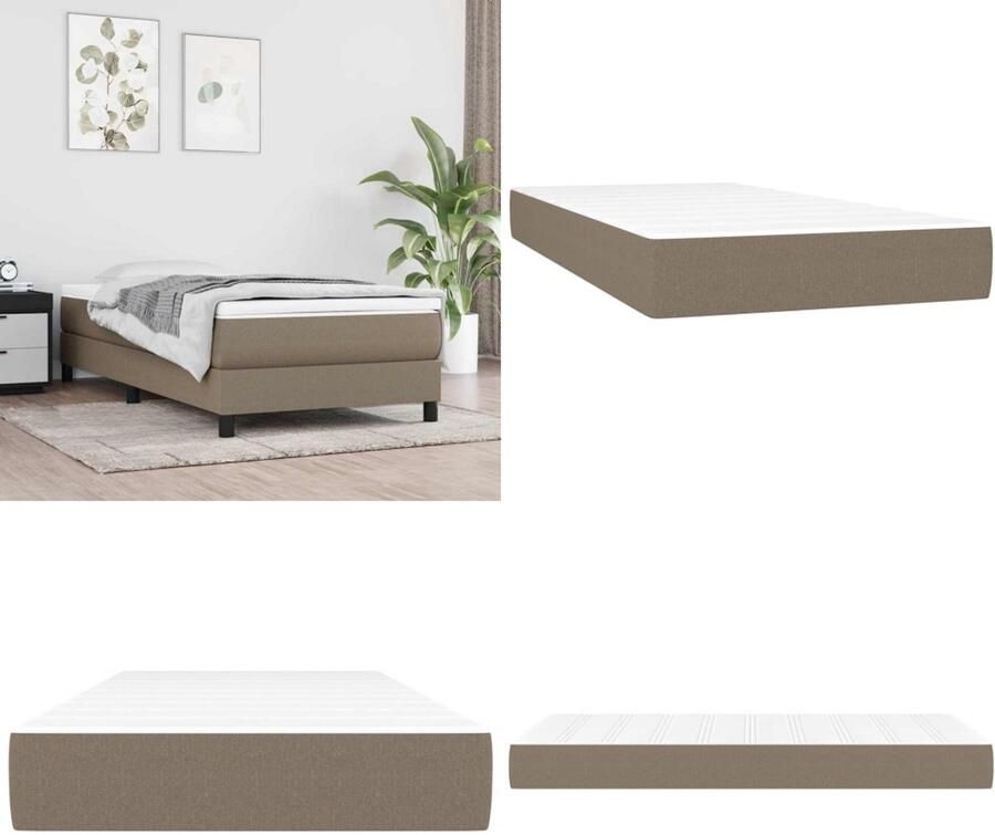 VidaXL Pocketveringmatras voor kinderen 80x160 cm stof taupe Pocketveringmatras Voor Kinderen Pocketveringmatrassen Voor Kinderen Binnenveringsmatras Matras