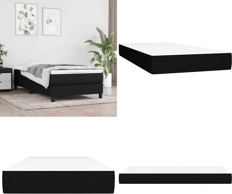 VidaXL Pocketveringmatras voor kinderen 80x160 cm stof zwart Pocketveringmatras Voor Kinderen Pocketveringmatrassen Voor Kinderen Binnenveringsmatras Matras