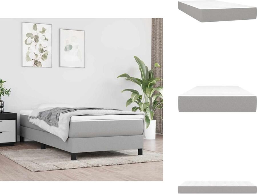 VidaXL Pocketveringmatras Voor Kinderen Pocketveringmatrassen Voor Kinderen Binnenveringsmatras Matras Pocketveringmatras voor kinderen 80x160 cm stof lichtgrijs