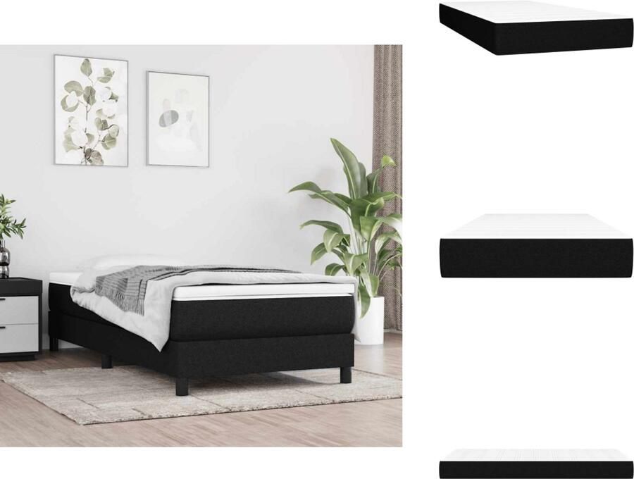 VidaXL Pocketveringmatras Voor Kinderen Pocketveringmatrassen Voor Kinderen Binnenveringsmatras Matras Pocketveringmatras voor kinderen 80x160 cm stof zwart